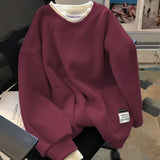 Joana – minimalistisches, locker sitzendes Damen-Sweatshirt – Weinrot
