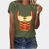Damen T-Shirt mit Oktoberfest-Bedrucken | Kurzarm – Dunkelgrün