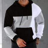 Petar – stylisches herren-sweatshirt mit farbblöcken und Kapuze – Schwarz