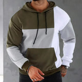 Petar – stylisches herren-sweatshirt mit farbblöcken und Kapuze – Grün