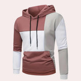 Petar – stylisches herren-sweatshirt mit farbblöcken und Kapuze – Rosa