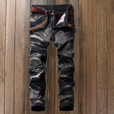Herren Lang Vintage Jeans – Schwarz / Grau