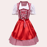 Damen Elegantes Rot Oktoberfest Dirndl Kleid – Rot