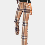 Thaneria – High Waist Hose im Vintage-Stil – Braun