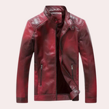 Nathaniel - zeitlose klassische herrenjacke mit stehkragen – Rot