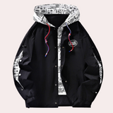 Vallois – herrenjacke mit kapuze und bedrucktem futter – Schwarz