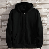Lorand – trendiger herren-hoodie mit reißverschluss – Schwarz