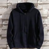 Lorand – trendiger herren-hoodie mit reißverschluss – Dunkelblau