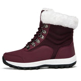 Arina – warme und rutschfeste schneestiefel für damen – Weinrot