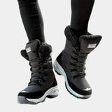 Bea - robuste winterstiefel mit schnürsenkeln für frauen – Schwarz