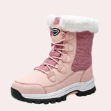 Arika - mit kunstfell gefütterte schneestiefel für frauen – Rosa