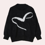 Orsola - klassischer rundhals-pullover für frauen – Schwarz