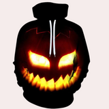 Marton - trendiger kapuzenpullover für herren mit stylischem halloween-kürbis-print – Schwarz