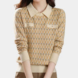 Ivanka – eleganter gestrickter damenpullover – Aprikose