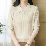 Elitsa – schlichter strickpullover für damen – Beige