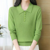 Elitsa – schlichter strickpullover für damen – Grün