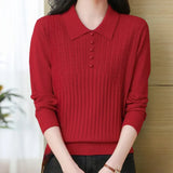 Elitsa – schlichter strickpullover für damen – Rot