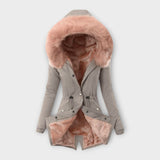 Maurelle – Winterjacke mit Fellkapuze – Grau