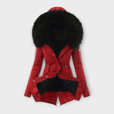 Maurelle – Winterjacke mit Fellkapuze – Rot