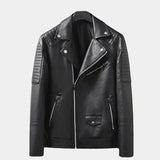 Stylische, moderne herren-bikerjacke mit reißverschluss, perfekt für jeden anlass – Schwarz