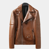 Stylische, moderne herren-bikerjacke mit reißverschluss, perfekt für jeden anlass – Khaki
