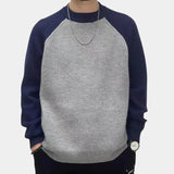 Renato – herrenpullover mit kontrastierender rüstung – Grau