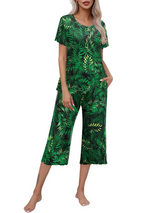 Rashini - Lässiger Pyjama Mit Drucken – Grün