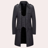 Johnny - stilvolle mittellange Jacke für den modernen mann – Schwarz