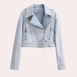 Maile - elegante damen-jeansjacke für einen trendigen look – Hellblau
