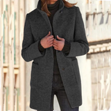 Elegante damenjacke mit stehkragen - camille – Schwarz