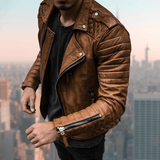 Die stylische und einzigartige Lederjacke - JACK – Braun