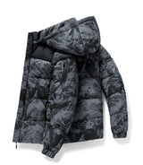 Camouflage-winterjacke für herren – warm, stylisch und perfekt für kalte tage – Schwarz