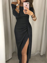 Camil | Schulterfreies Kleid – Schwarz
