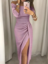 Camil | Schulterfreies Kleid – Rosa