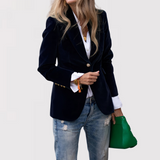 Quirita - Luxuriöse Samt Jacke – Schwarz