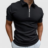 Lucas | Poloshirt mit Reißverschluss – Schwarz