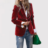 Quirita - Luxuriöse Samt Jacke – Rot