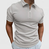Lucas | Poloshirt mit Reißverschluss – Grau