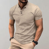 Herren Polo | klar geschnittenes Kurzarmshirt mit Knopfleiste – Khaki