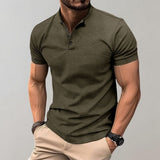 Herren Polo | klar geschnittenes Kurzarmshirt mit Knopfleiste – Dunkelgrün