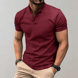 Herren Polo | klar geschnittenes Kurzarmshirt mit Knopfleiste – Rot