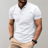 Herren Polo | klar geschnittenes Kurzarmshirt mit Knopfleiste – Weiß
