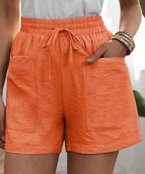 Lotta | Luftige Paperbag-Shorts – Orange