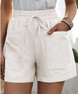 Lotta | Luftige Paperbag-Shorts – Weiß