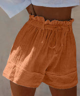 Lotta | Luftige Paperbag-Shorts – Hellorange