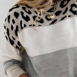 Charlene | Leopardenmuster Freizeitpullover – Rot