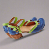 Bequeme Elegante Blockabsatz Sandalen Damen Sommerschuhe – Blau