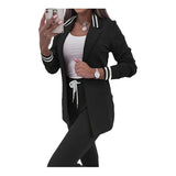 COZYSET Damen Entspanntes Zweiteiliges Outfit – Schwarz