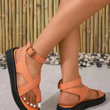 Ismene - Sandalen mit gepolsterter Fußgewölbestütze – Rot-Orange