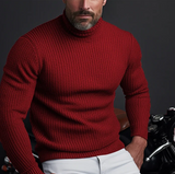 Rollkragenpullover Herren Elegant | Schmaler Schnitt – Rot